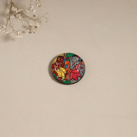 Patua handpainted wooden magnet 15 - handcrafted