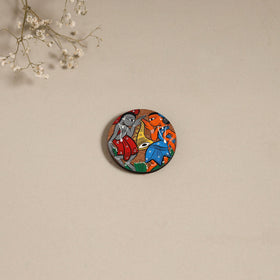 Patua handpainted wooden magnet 16 - handcrafted