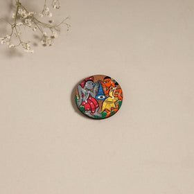 Patua handpainted wooden magnet 17 - handcrafted