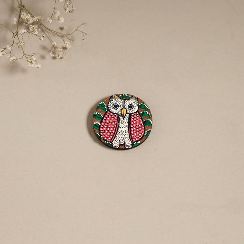 Patua handpainted wooden magnet 19 - handcrafted