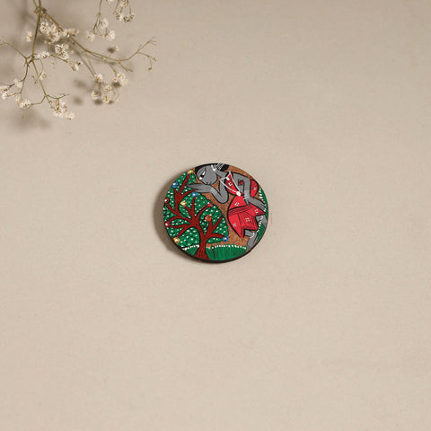 Patua handpainted wooden magnet 22 - handcrafted