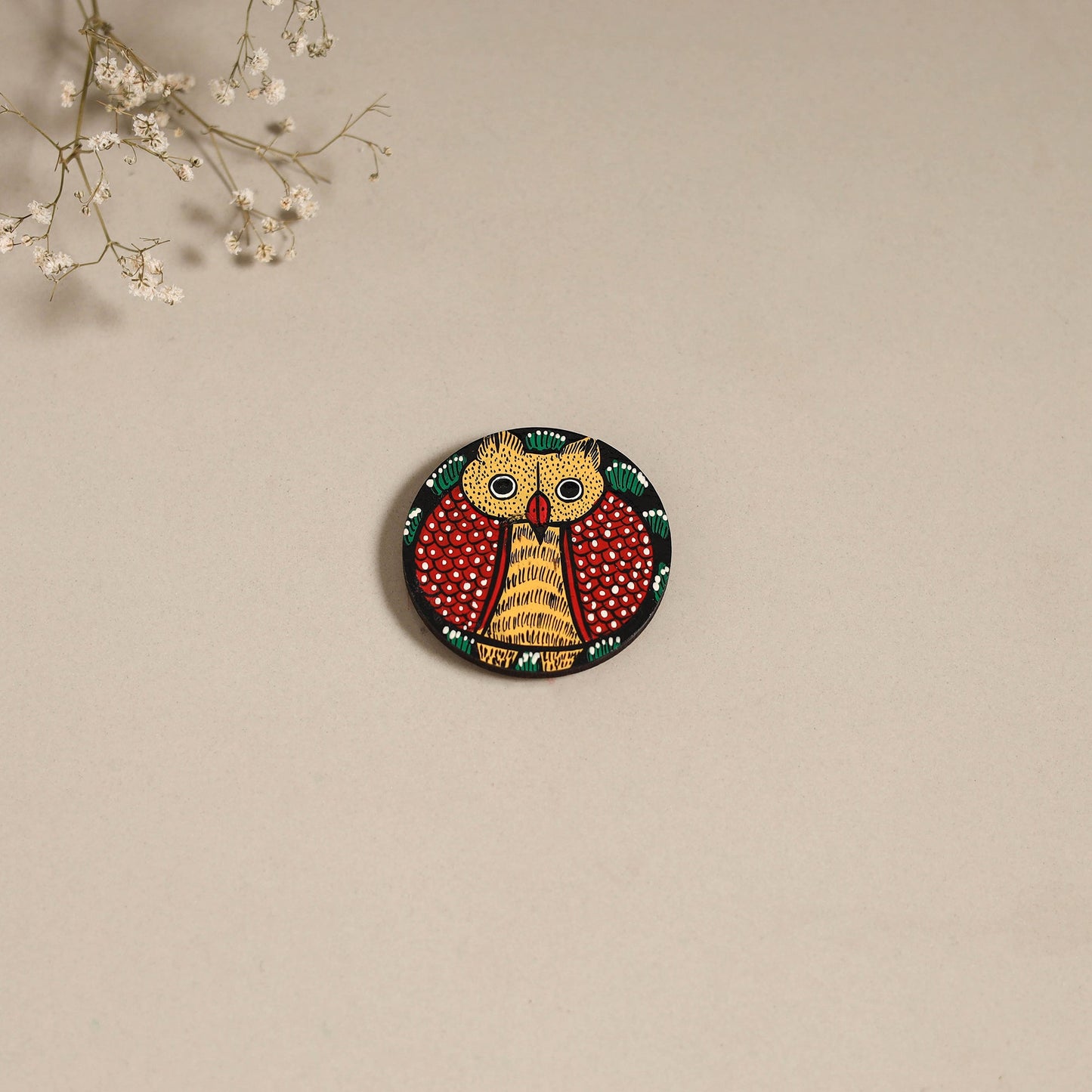 Patua handpainted wooden magnet 23 - handcrafted