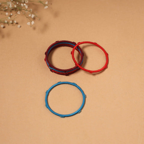 Patwa thread & bead work bangles by kailash (set of 6) 67