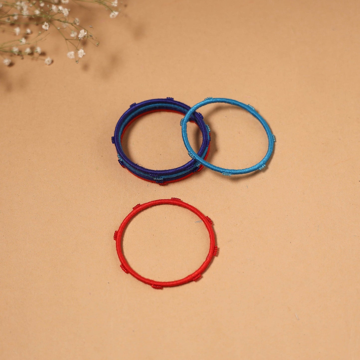 Patwa thread & bead work bangles by kailash (set of 6) 69