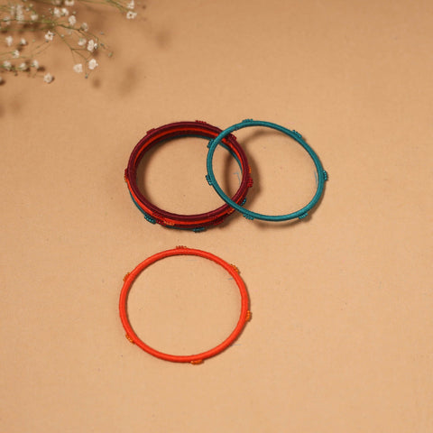 Patwa thread & bead work bangles by kailash (set of 6) 71