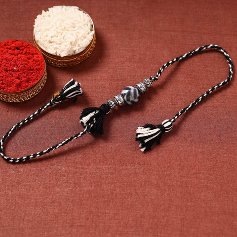  Patwa Threadwork Blue Pottery Beads Rakhi 01 