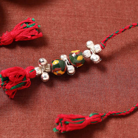  Patwa Threadwork Blue Pottery Beads Rakhi 09 