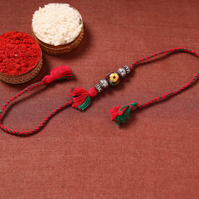  Patwa Threadwork Blue Pottery Beads Rakhi 12 