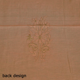 2pc Peach Hand Embroidery Chanderi Silk Chikankari Dress Material