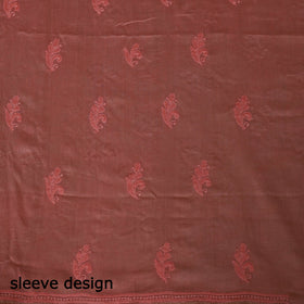 2pc Peach Hand Embroidery Chanderi Silk Chikankari Dress Material