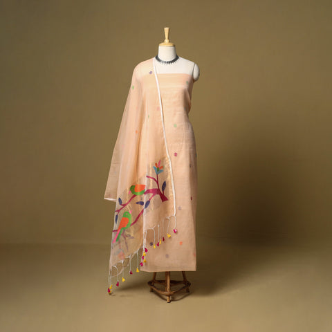 2pc handloom silk cotton unstitched phulia jamdani dress