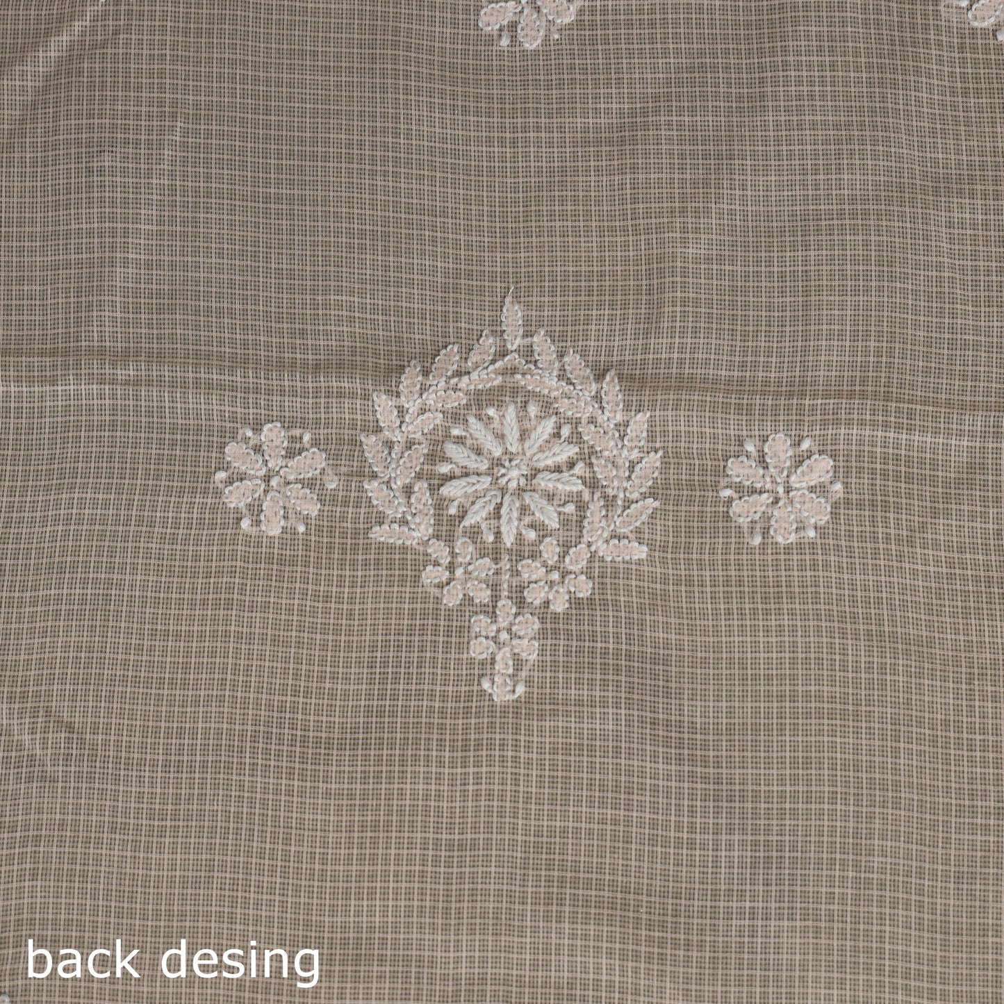 Peach 2pc Kota Doria Cotton Unstitched Chikankari Dress Material