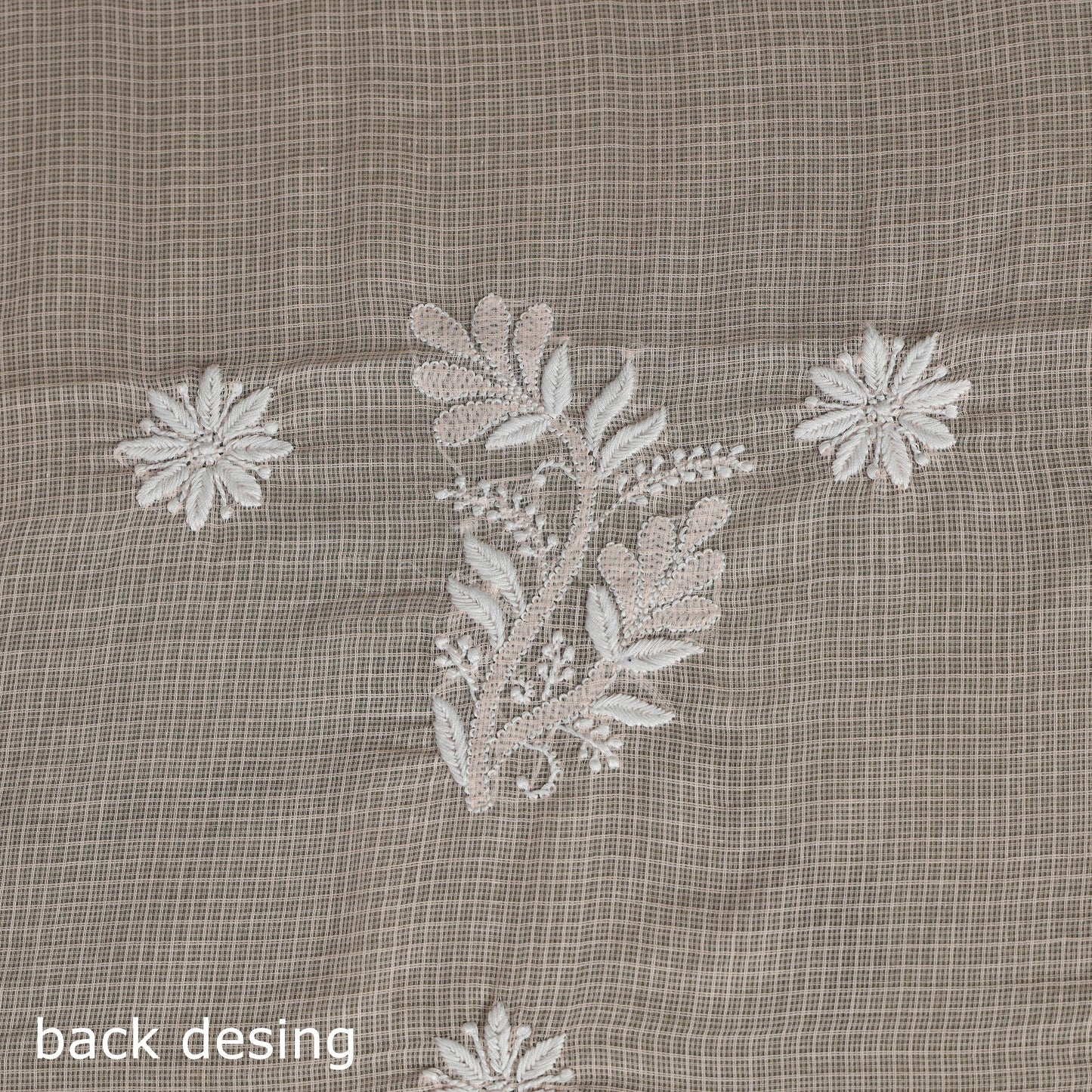 Peach 2pc Kota Doria Cotton Unstitched Chikankari Dress Material