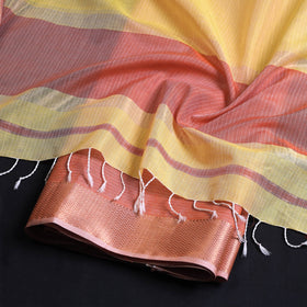  2pc Maheshwari Silk Handloom Suit Material Set with Zari Border 