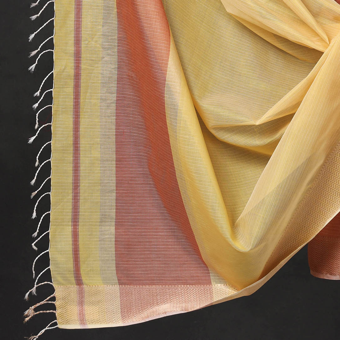  2pc Maheshwari Silk Handloom Suit Material Set with Zari Border 