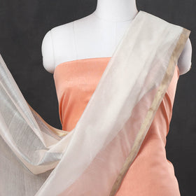 Buy 2pc Maheshwari Silk Handloom Suit Material Set with Zari Border Online l iTokri.com