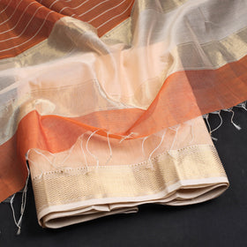  2pc Maheshwari Silk Handloom Suit Material Set with Zari Border 