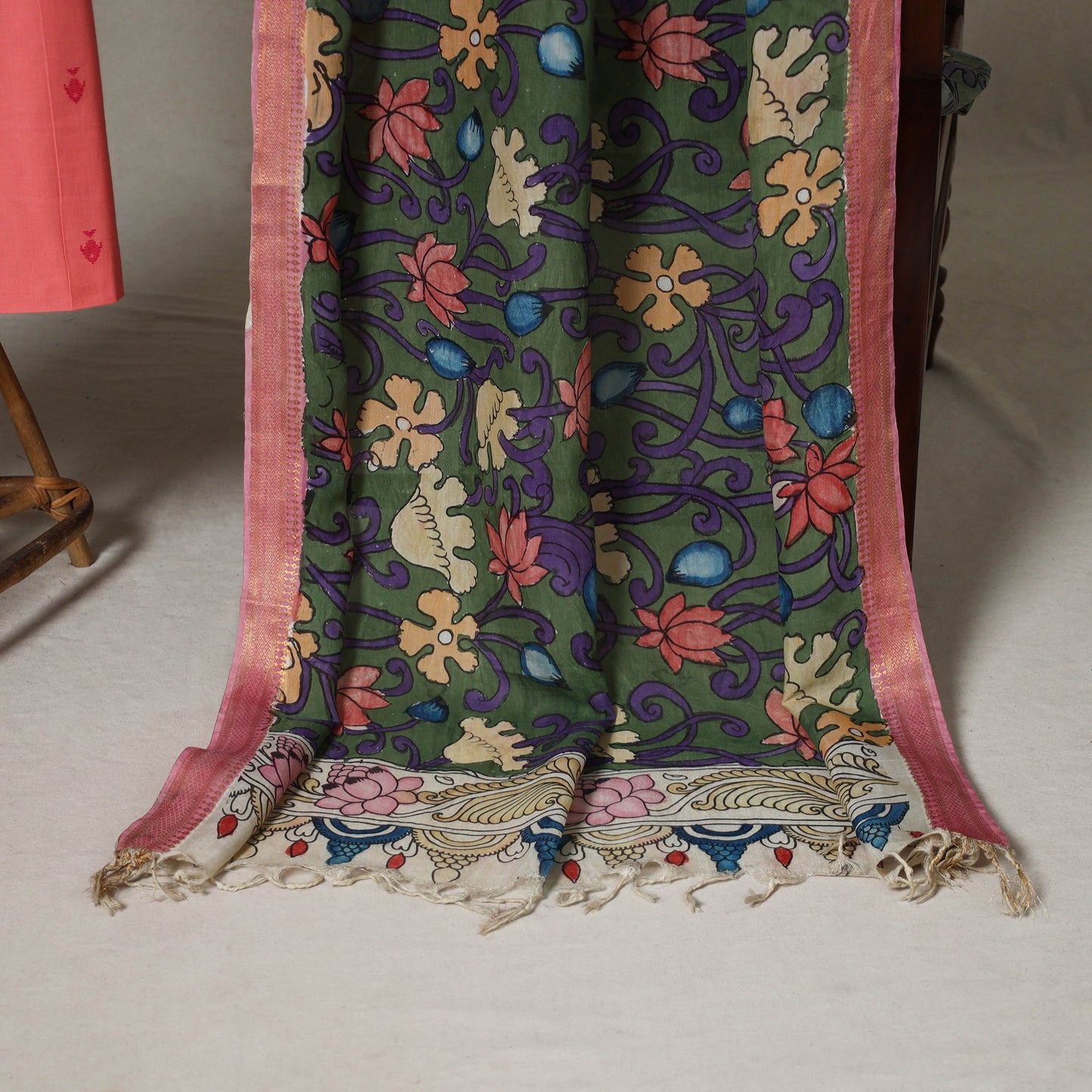 Peach - 2pc unstitched jacquard dress material