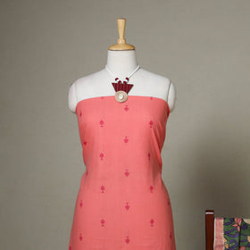 Peach - 2pc unstitched jacquard dress material