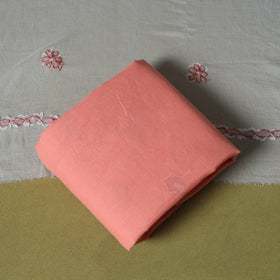 Peach - 3pc hand embroidery cotton lucknow chikankari dress