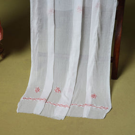 Peach - 3pc hand embroidery cotton lucknow chikankari dress