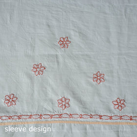 Peach - 3pc hand embroidery cotton lucknow chikankari dress