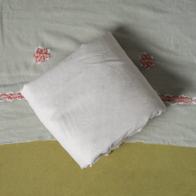 Peach - 3pc hand embroidery cotton lucknow chikankari dress