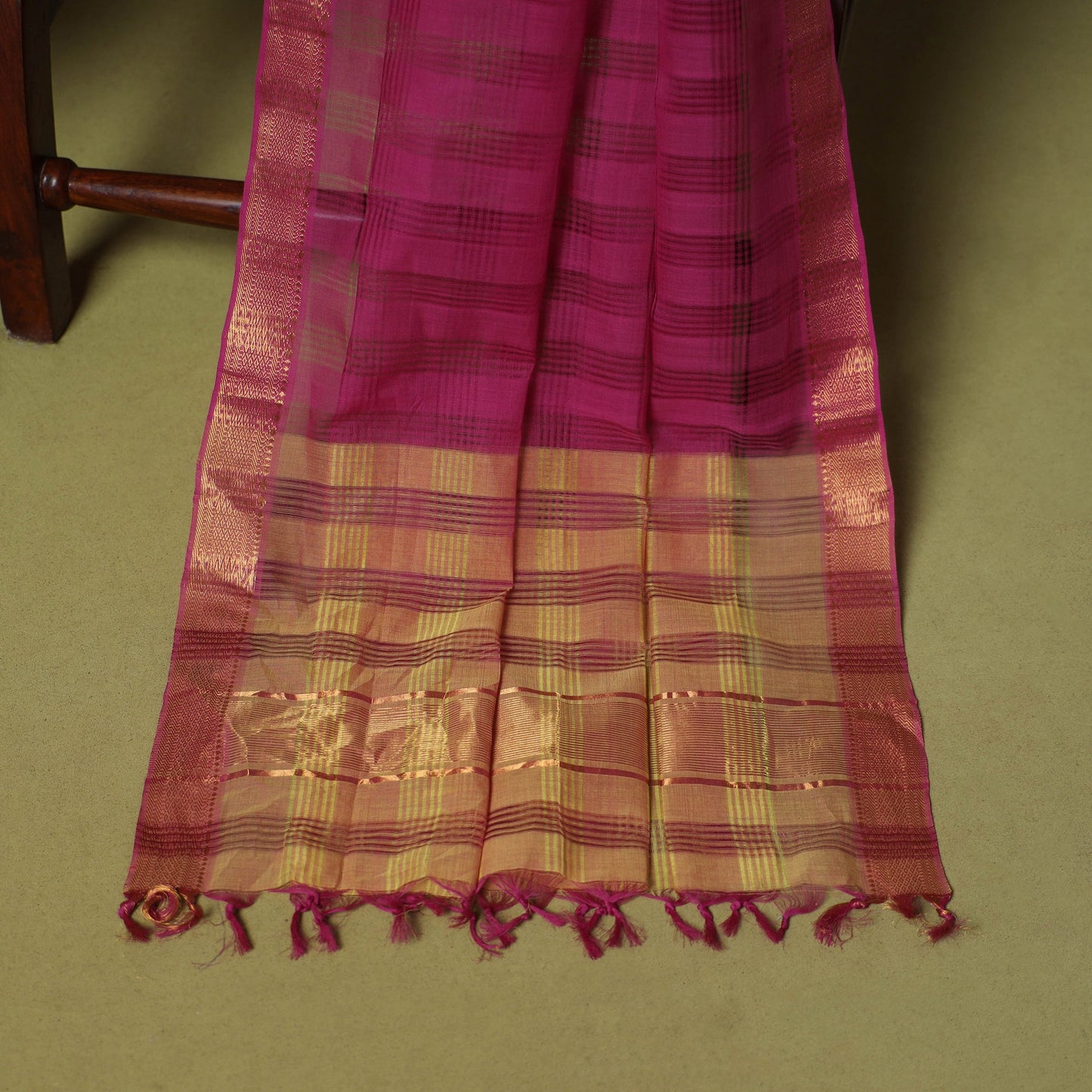 Peach - 3pc handloom cotton mangalagiri dress material 18