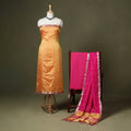 Peach - 3pc handloom unstitched mangalagiri dress material