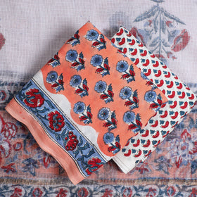 Buy 3pc Sanganeri Block Printed Cotton Suit Material with Kota Doria Dupatta 11 Onine at iTokri.com