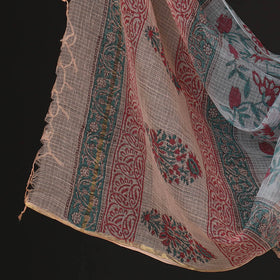 Buy 3pc Sanganeri Block Printed Cotton Suit Material with Kota Doria Dupatta Online at iTokri.com