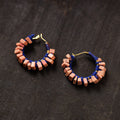 Peach - aakriti handmade thread & stone work earrings 02
