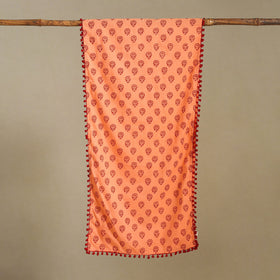 Peach - bagh cotton stole 37 - handcrafted
