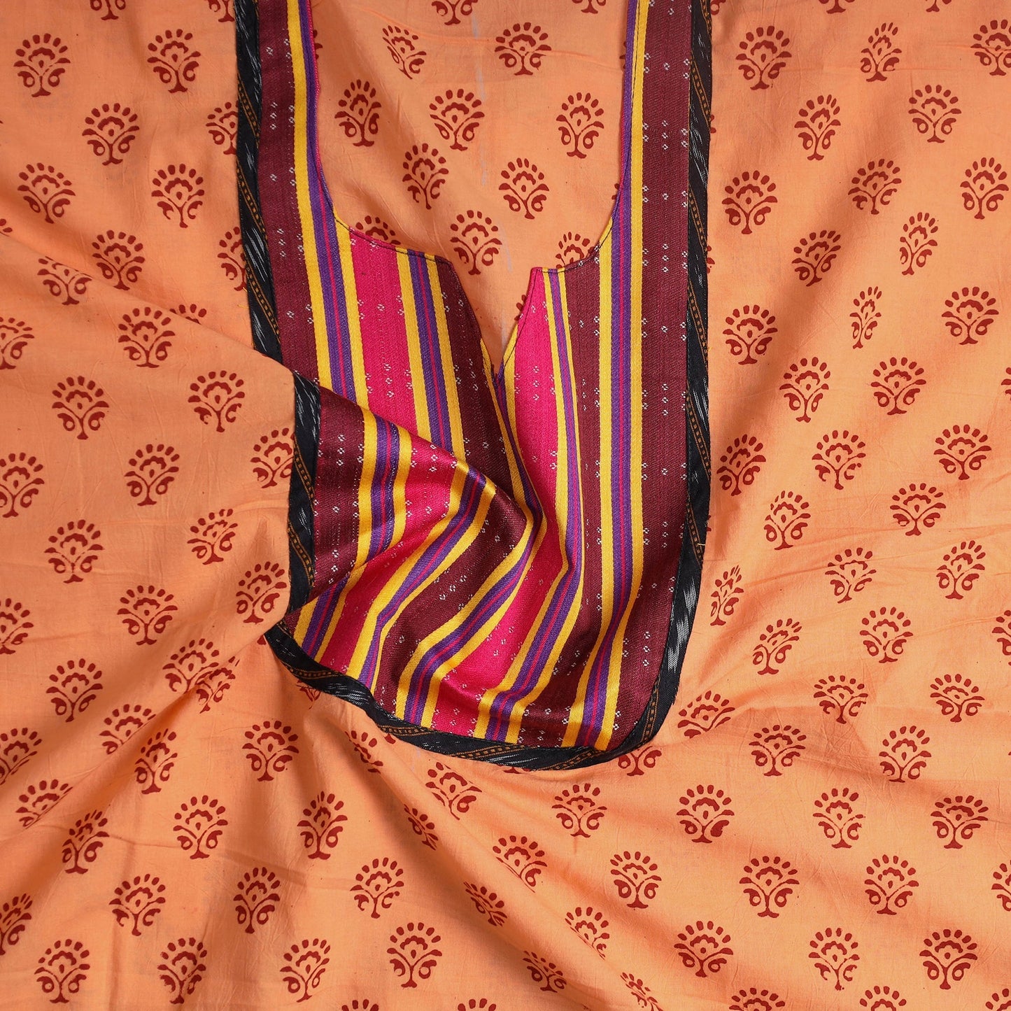 Peach - bagh cotton unstitched kurta material