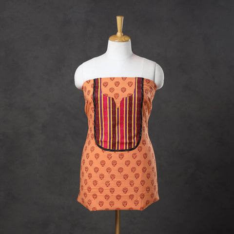 Peach - bagh cotton unstitched kurta material