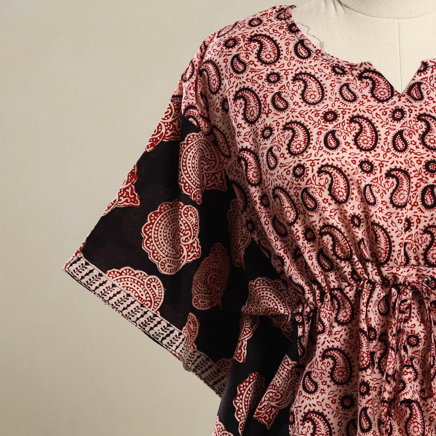 Peach - Bagh Mosaic Fusion Cotton Kaftan (Short) 08