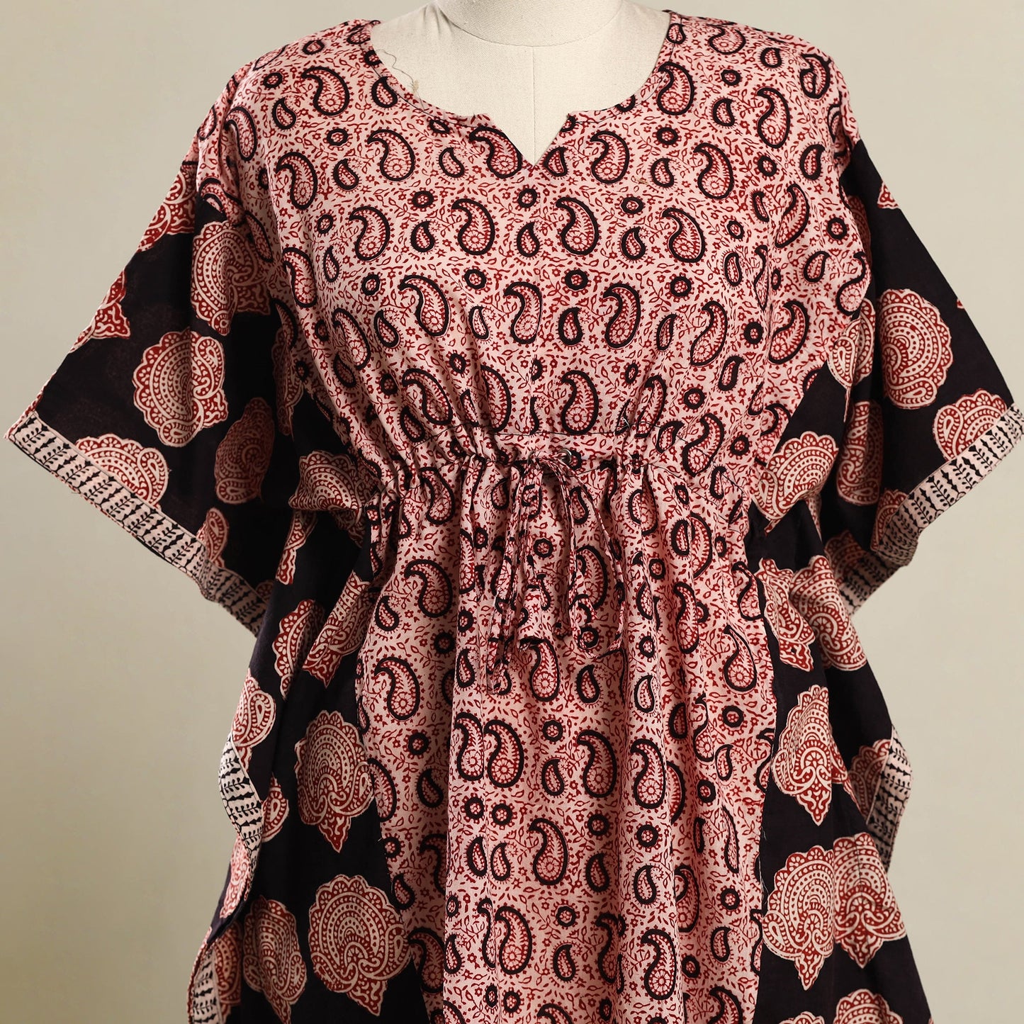 Peach - Bagh Mosaic Fusion Cotton Kaftan (Short) 08