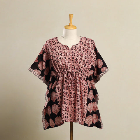 Peach - Bagh Mosaic Fusion Cotton Kaftan (Short) 08