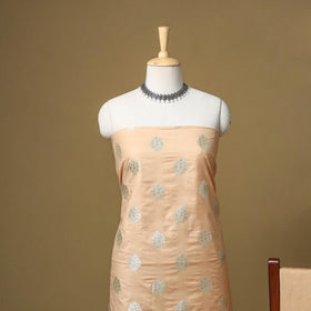 Banarasi silk zari work meena buti 3pc unstitched dress