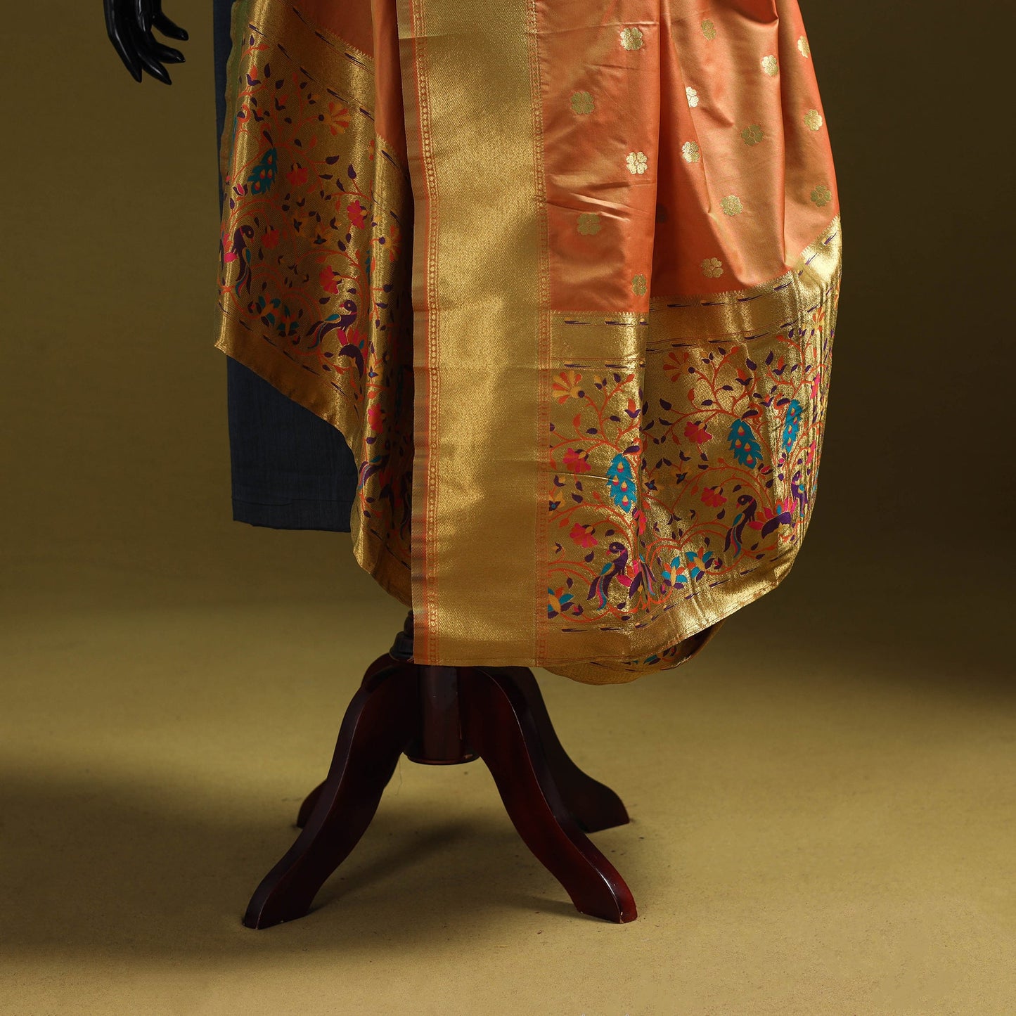 Purple - bangalore silk paithani dupatta 03 - handcrafted