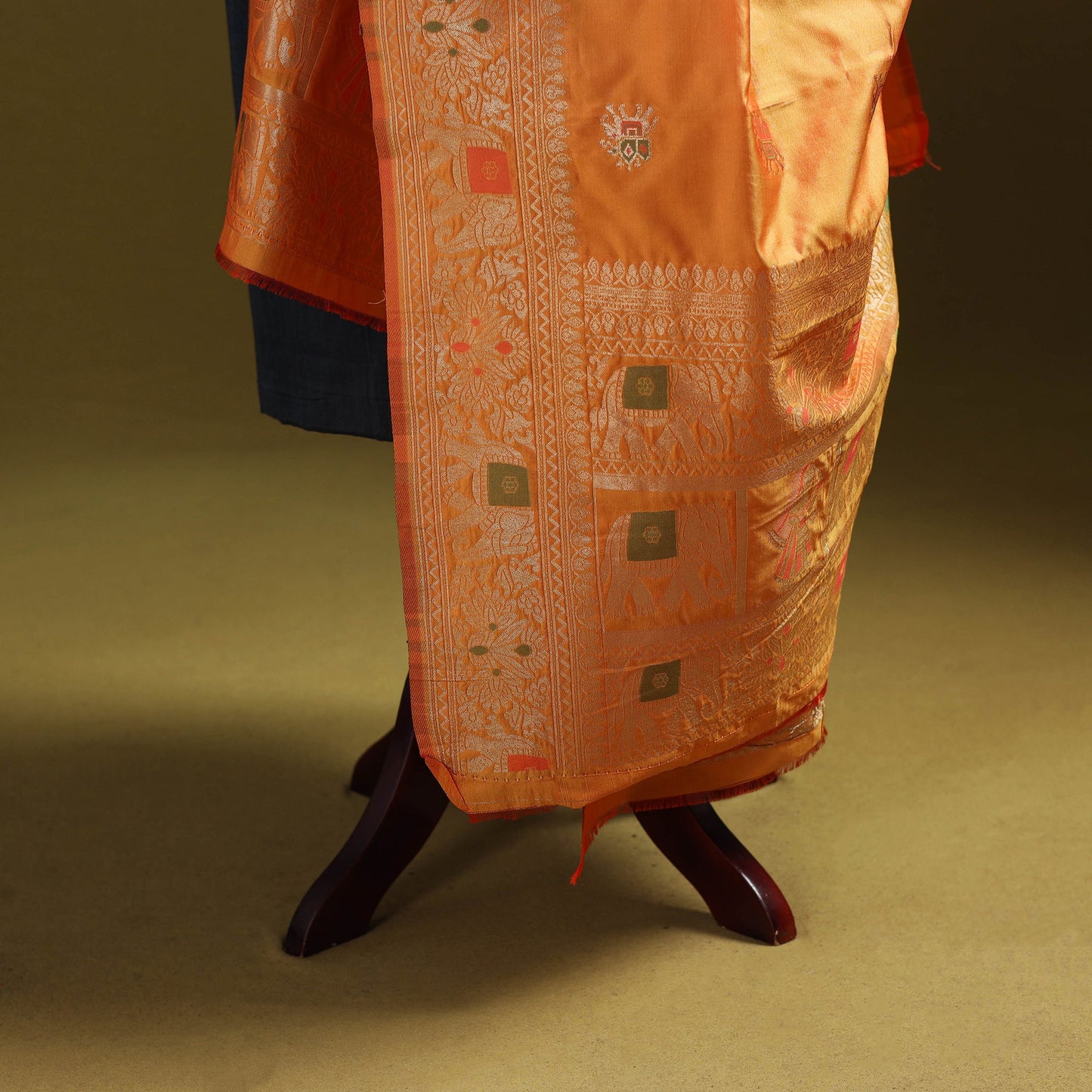 Purple - bangalore silk paithani dupatta 04 - handcrafted