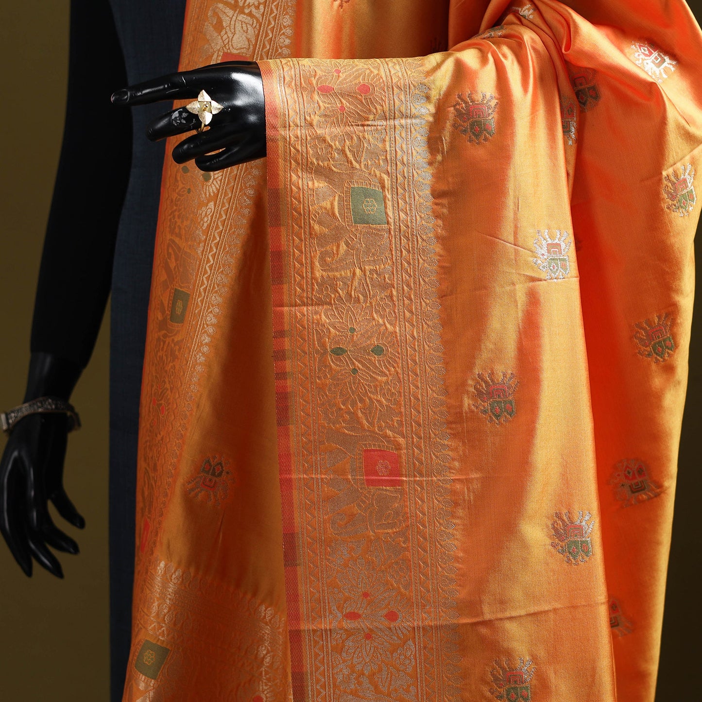 Purple - bangalore silk paithani dupatta 04 - handcrafted