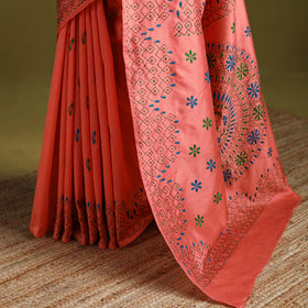 Bengal hand embroidered silk nakshi kantha saree 09