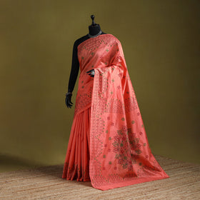 Bengal hand embroidered silk nakshi kantha saree 32