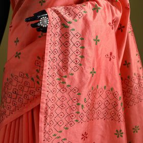 Bengal hand embroidered silk nakshi kantha saree 32