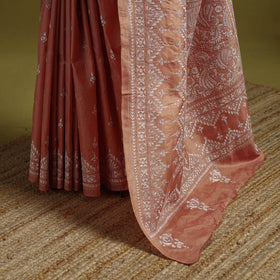 Bengal hand embroidery bangalore silk handloom kantha saree