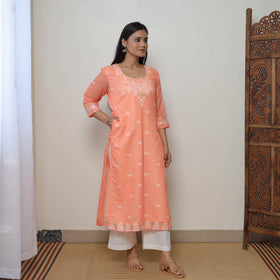  Bengal Jamdani Silk Cotton Kurta with Dupatta Set 03 