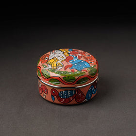 Peach Bengal Patua Handpainted Stainless Steel Multi Utility Container