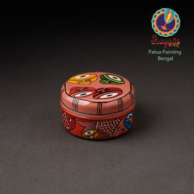 Peach Bengal Patua Handpainted Stainless Steel Multi Utility Container