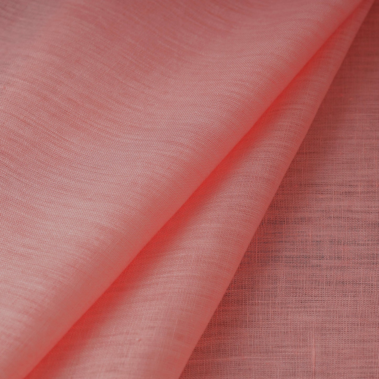 Peach Bhagalpuri Handloom Pure Linen Fabric 